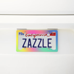 Blurred Colorful 80s Colors License Plate Frame