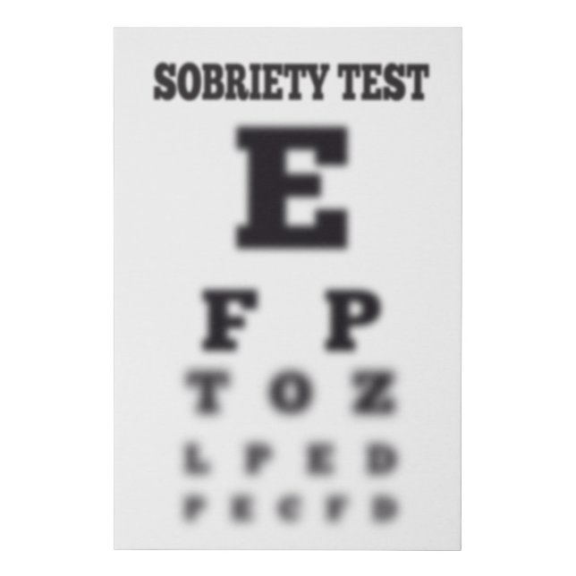 Blurred Eye Sobriety Test Funny Gag Faux Canvas Print (Front)