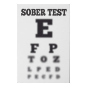 Blurred Eye Test Funny Gag Faux Canvas Print
