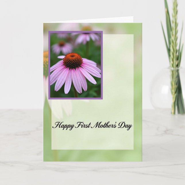 Blurred Floral First Mothers Day Card (Front)