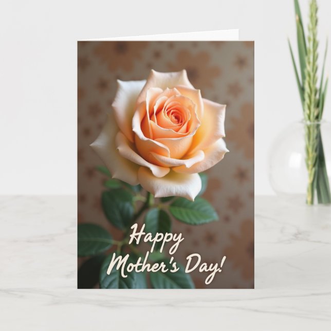 Blurred Floral Peach Rose Card (Front)