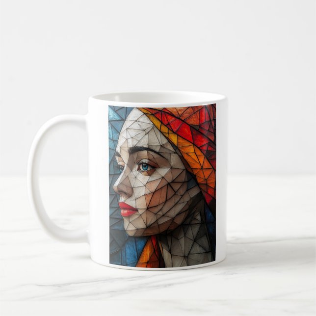 Blurred Focus with Geometric Clarity Art Coffee Mug (Left)
