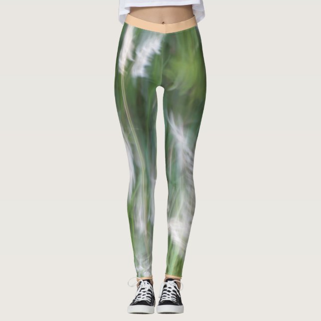 Blurred grass leggings with a peach rim (Front)