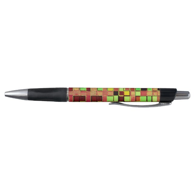 Blurred green and orange in small squares or tile pen (Bottom)