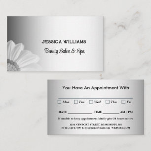 Blurred Grey Background Blurred Gerbera Flower Appointment Card