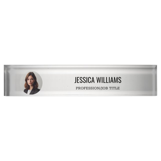 Blurred Grey Background Blurred Gerbera Flower  Desk Name Plate (Front)