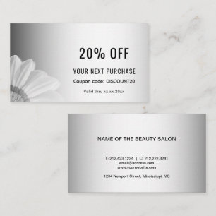 Blurred Grey Background Blurred Gerbera Flower Discount Card