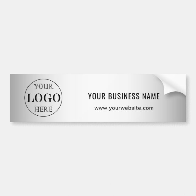 Blurred Grey Background Custom Logo Business Bumper Sticker (Front)