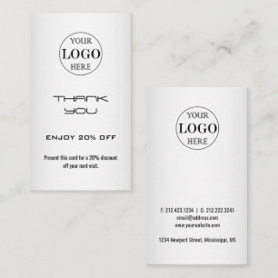 Blurred Grey Background Custom Logo Business Discount Card