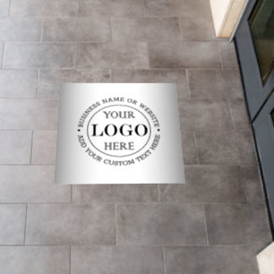 Blurred Grey Background Custom Logo Business Floor Decals