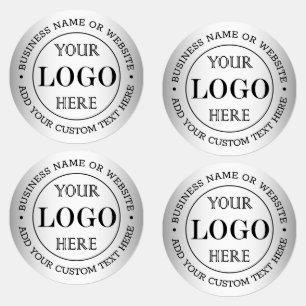 Blurred Grey Background Custom Logo Business Label