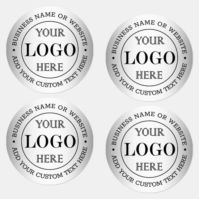 Blurred Grey Background Custom Logo Business Label (Group)