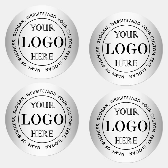 Blurred Grey Background Custom Logo Business Label (Group)