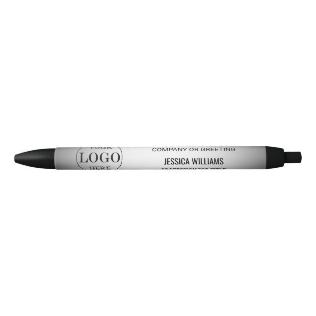 Blurred Grey Background Custom Logo Business Pen (Front)