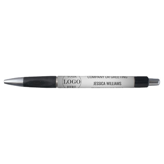 Blurred Grey Background Custom Logo Business Pen (Front)
