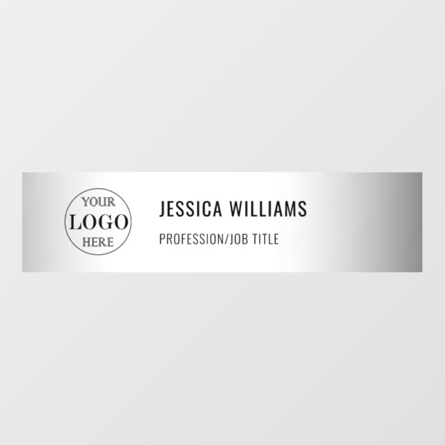 Blurred Grey Background Custom Logo Business Wall Decal (Front)