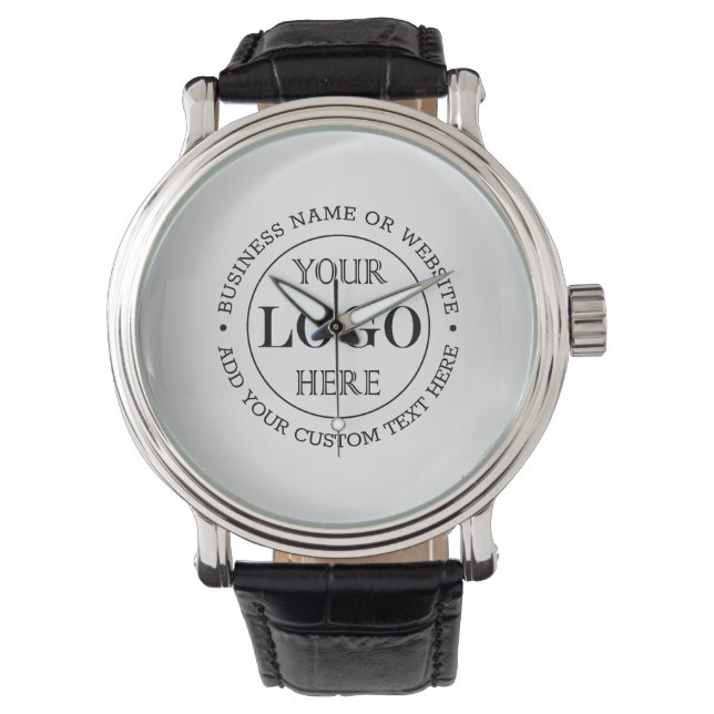 Blurred Grey Background Custom Logo Business Watch (Front)
