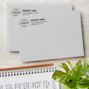 Blurred Grey Background Return Address Business Envelope