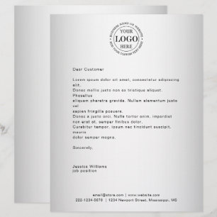 Blurred Grey Background Social Media Logo Business Letterhead
