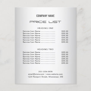Blurred Grey Background Social Media Price list Flyer