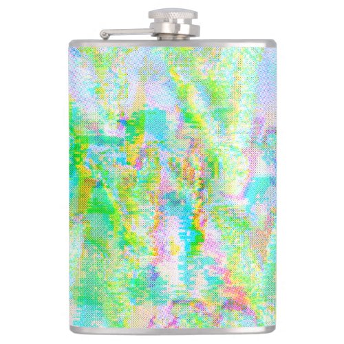 Blurred hearts abstract art pixel effects green flask
