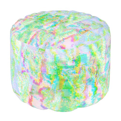 Blurred hearts abstract art pixel effects green pouf