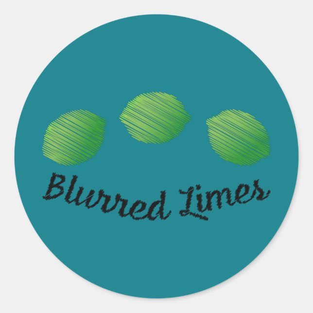 Blurred Limes Classic Round Sticker (Front)