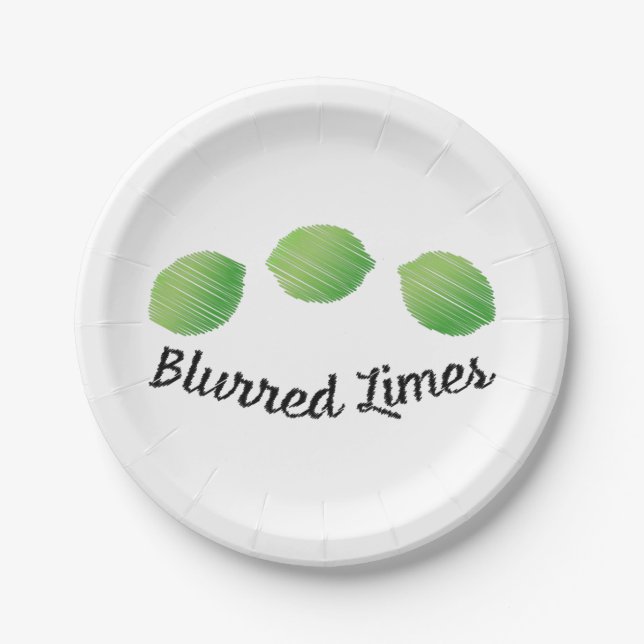 Blurred Limes Paper Plates (Front)