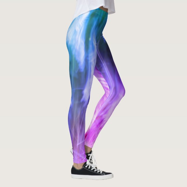 Blurred Motion Grass Nature Abstract Purple Pink Leggings (Right)