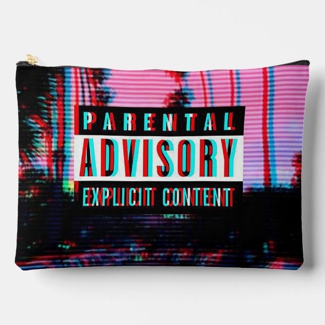 Blurred Out Parental Advisory Accessory Pouch (Front)
