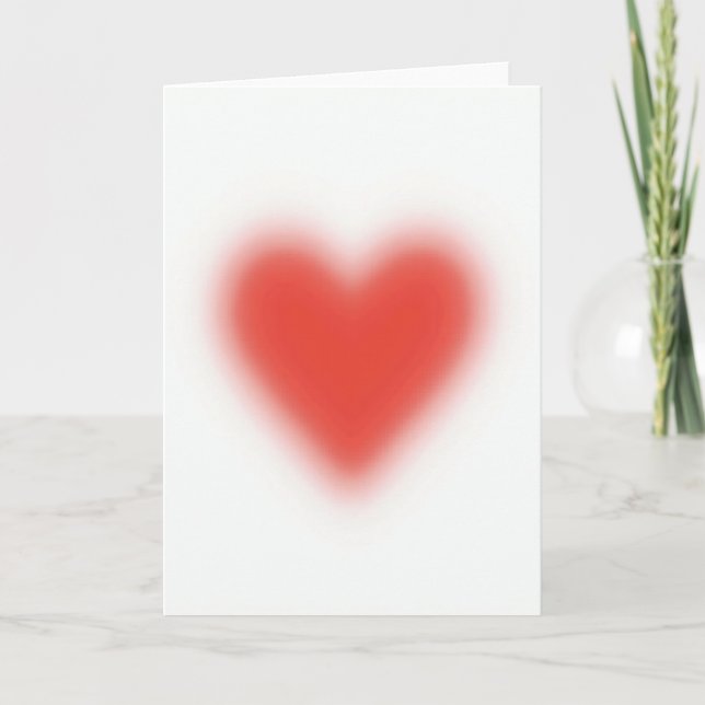 Blurred Red Heart Love Card (Front)