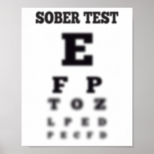 Blurred Sober Test Eye Chart