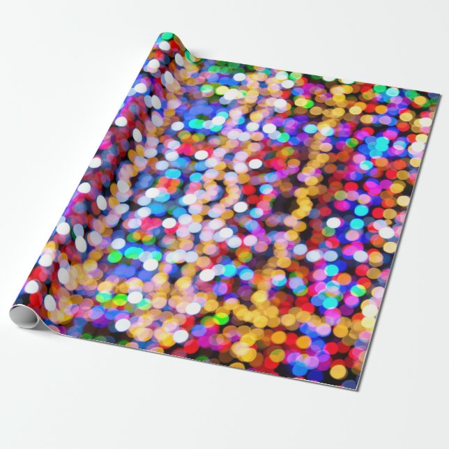 Blurry Christmas Lights Wrapping Paper (Unrolled)