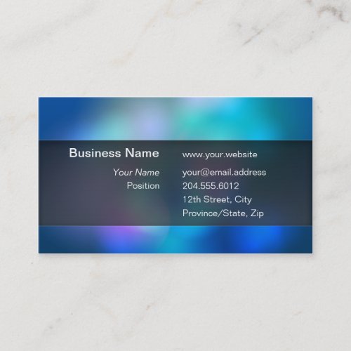 Blurry Colors Black Transparent Box Business Card