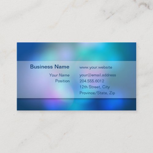 Blurry Colors White Transparent Box Business Card