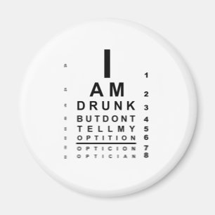 Blurry drunk eye chart magnet