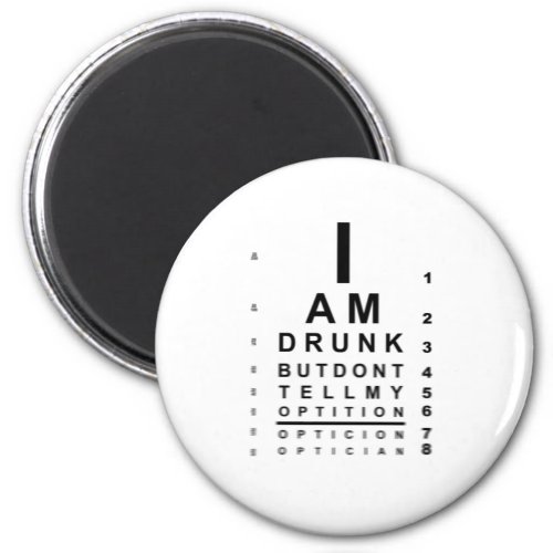 Blurry drunk eye chart magnet