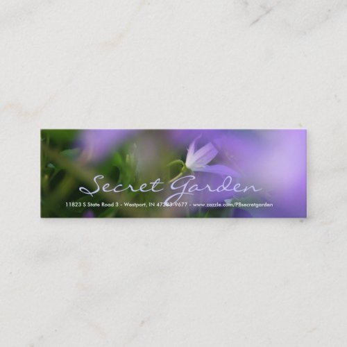 Blurry Purple Campanula Floral photography Mini Business Card