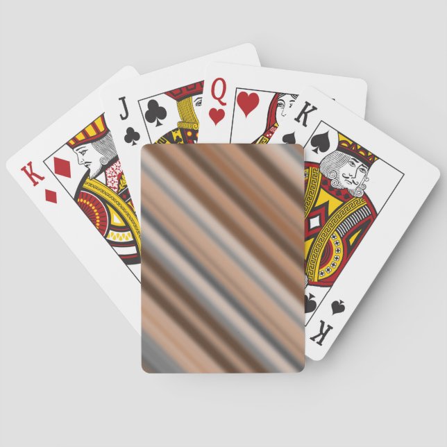 Blurry Rustic Inspired Stripes Pattern Poker Cards (Back)