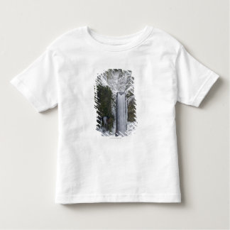 Blurry Waterfall Surrounded by a Snowy Forest Toddler T-shirt