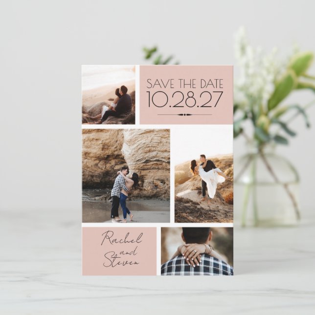 Blush 4 Photo Save The Date (Standing Front)