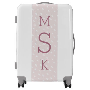 Blush Abstract Dot Classic Monogram Luggage