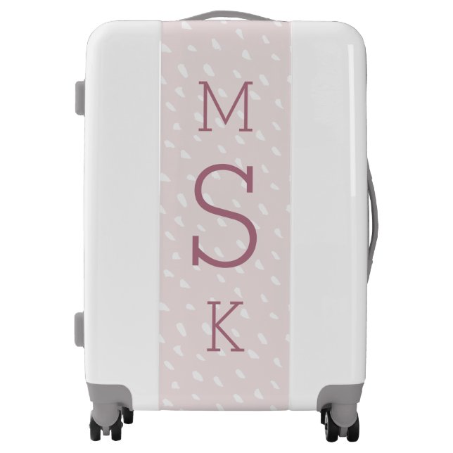 Blush Abstract Dot Classic Monogram Luggage (Front)