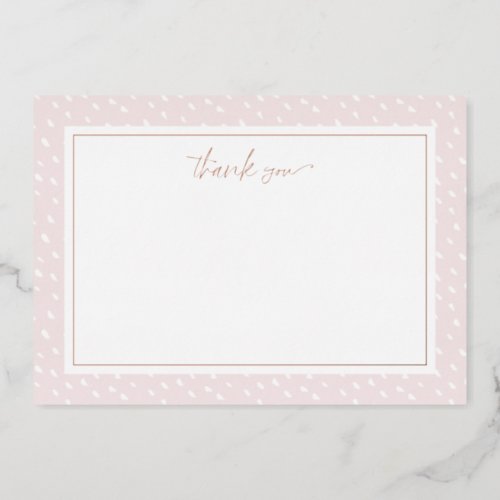 Blush Abstract Dots Thank You Foil Note Card