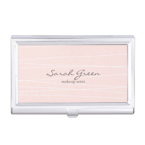 Blush Abstract  Monogram business card holder