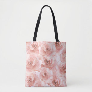 Blush Abstract Watercolor Rose Elegant Pretty Tote Bag