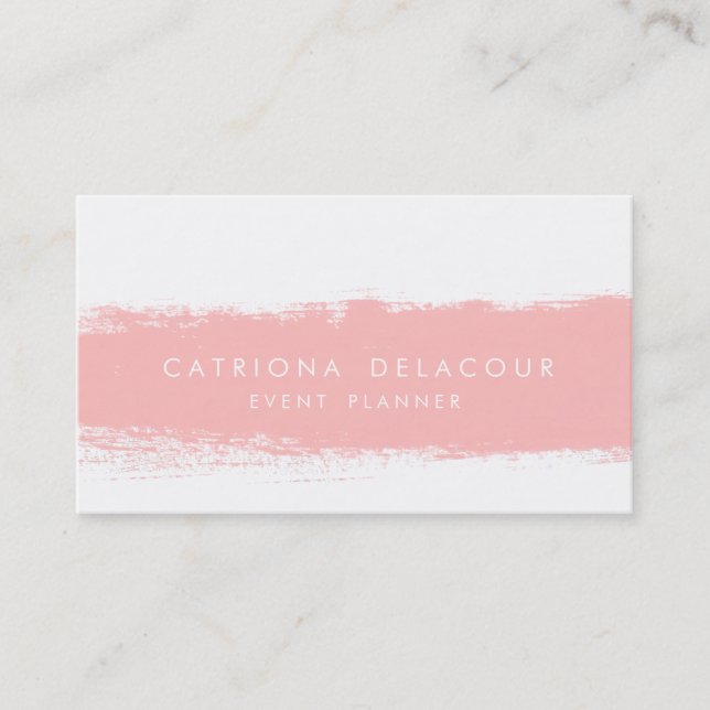 Blush Abstract Watercolor Splash Business Card (Front)