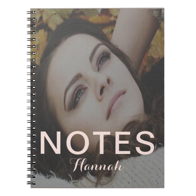 Blush Add Name Notes Photo Notebook (Front)