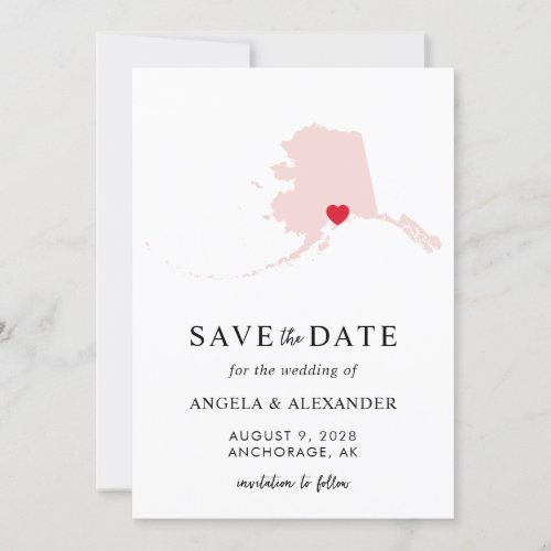 Blush Alaska Wedding Map Save The Date