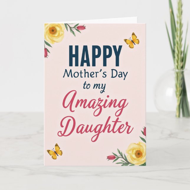 Blush Amazing Daughter Card (Front)